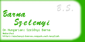 barna szelenyi business card